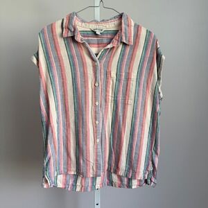 Orvis Classic Collection Women's Striped Linen Blend Button-Down‎ Top